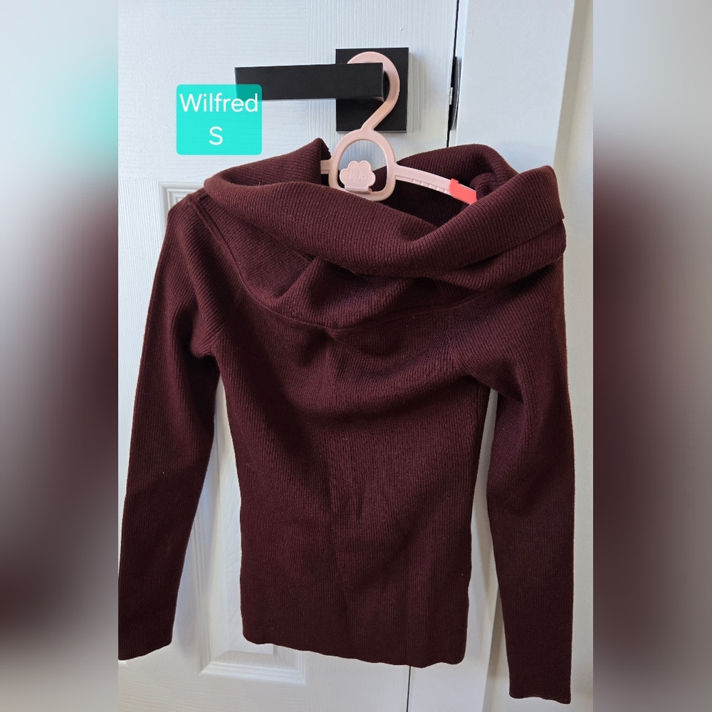 Wilfred Deep Red Cowl Neck Sweater